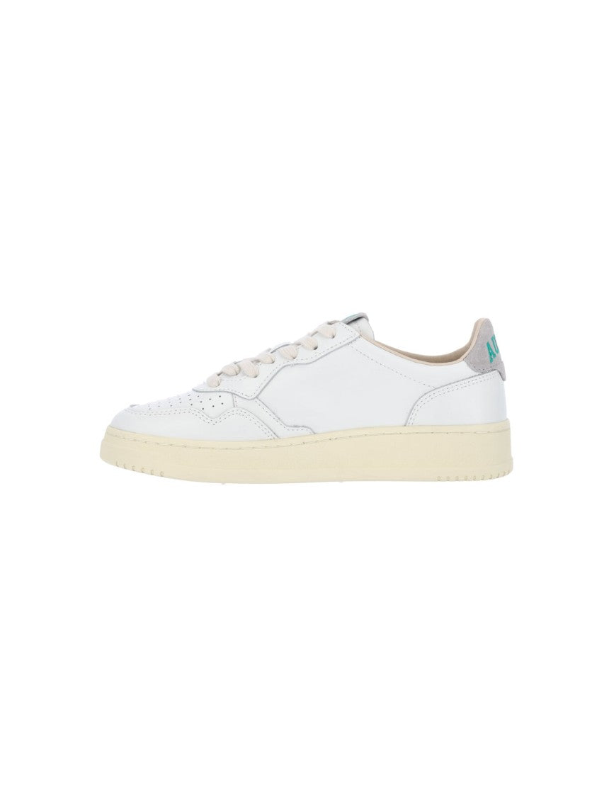 Autry White Low-Top Perforated Leather Sneakers