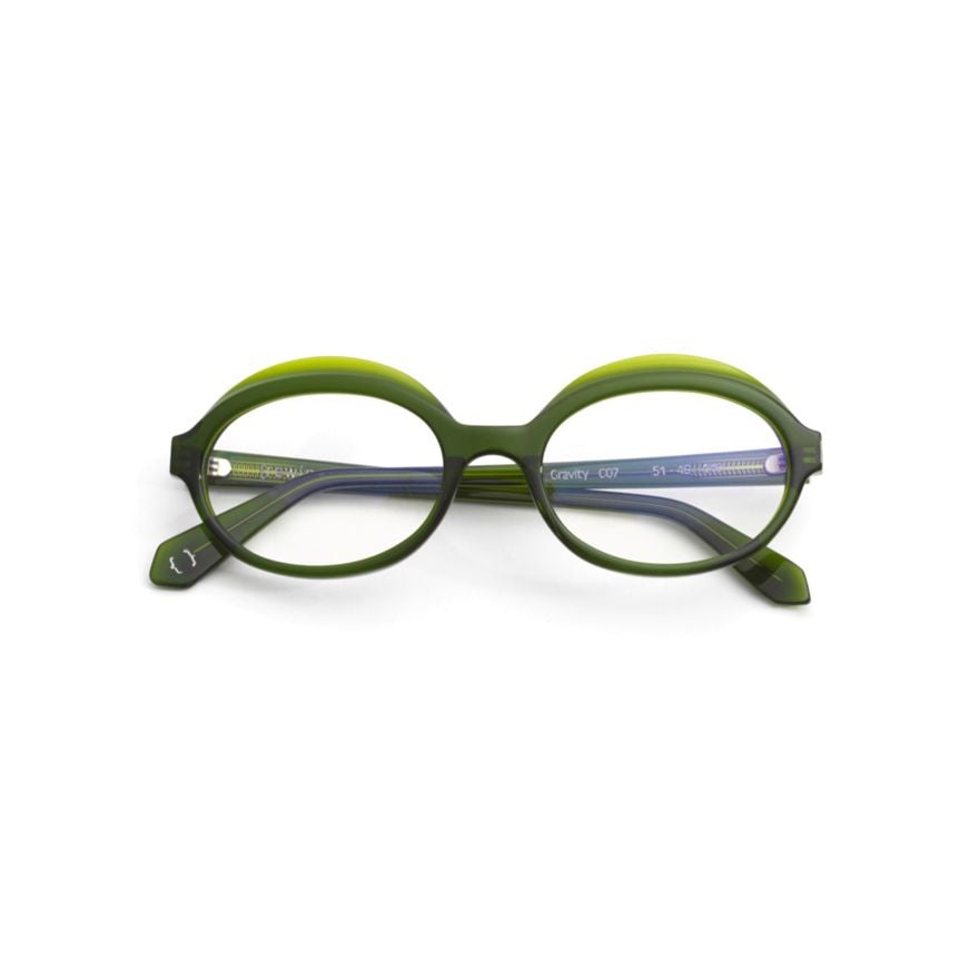 Rewind Gravity Gradient Green Oval Frame Eyeglasses With Glossy Finish