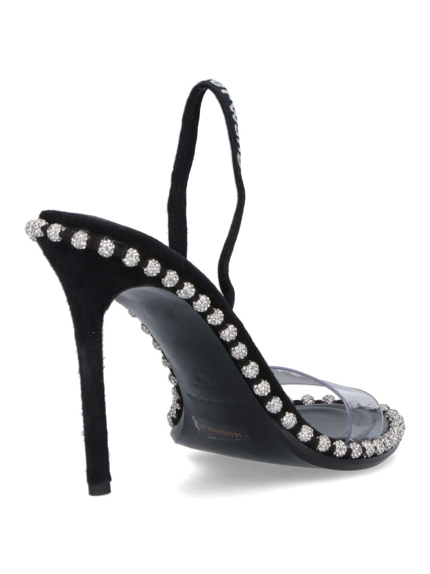 Alexander Wang "Nova" Sandals – Black With Crystals