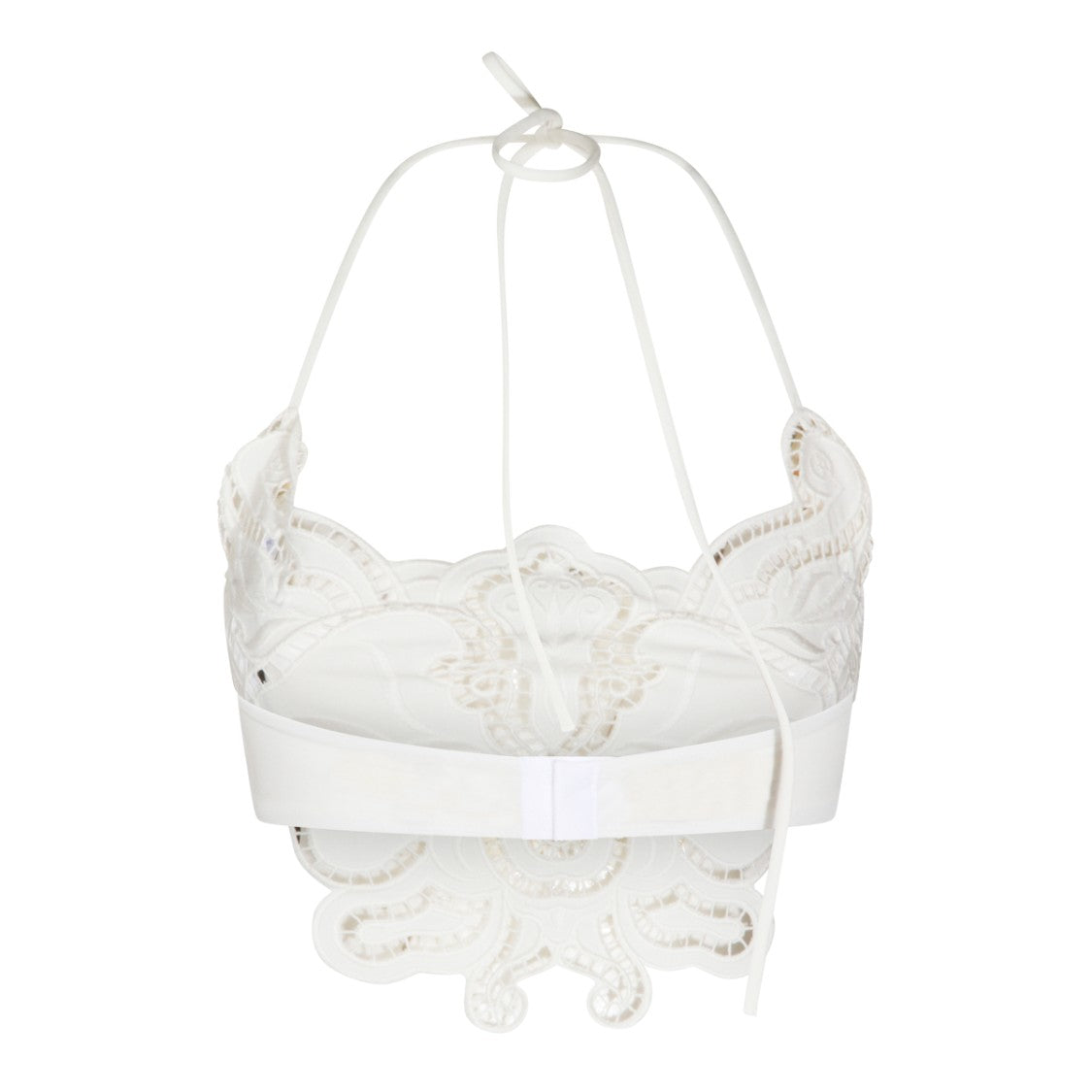 Blumarine White Lace Cropped Top