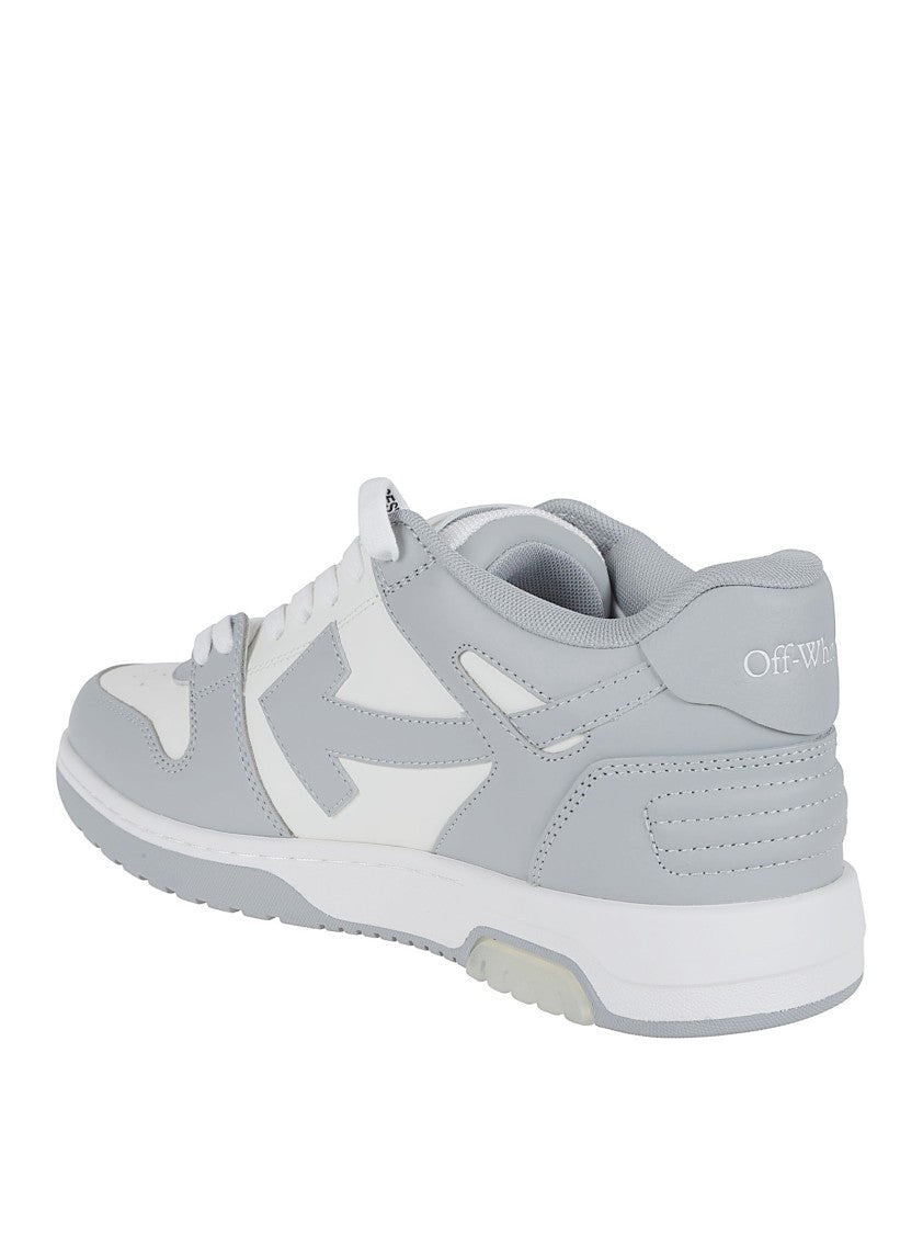 Off-White Leather Low-Top Sneakers With Perforated Toe