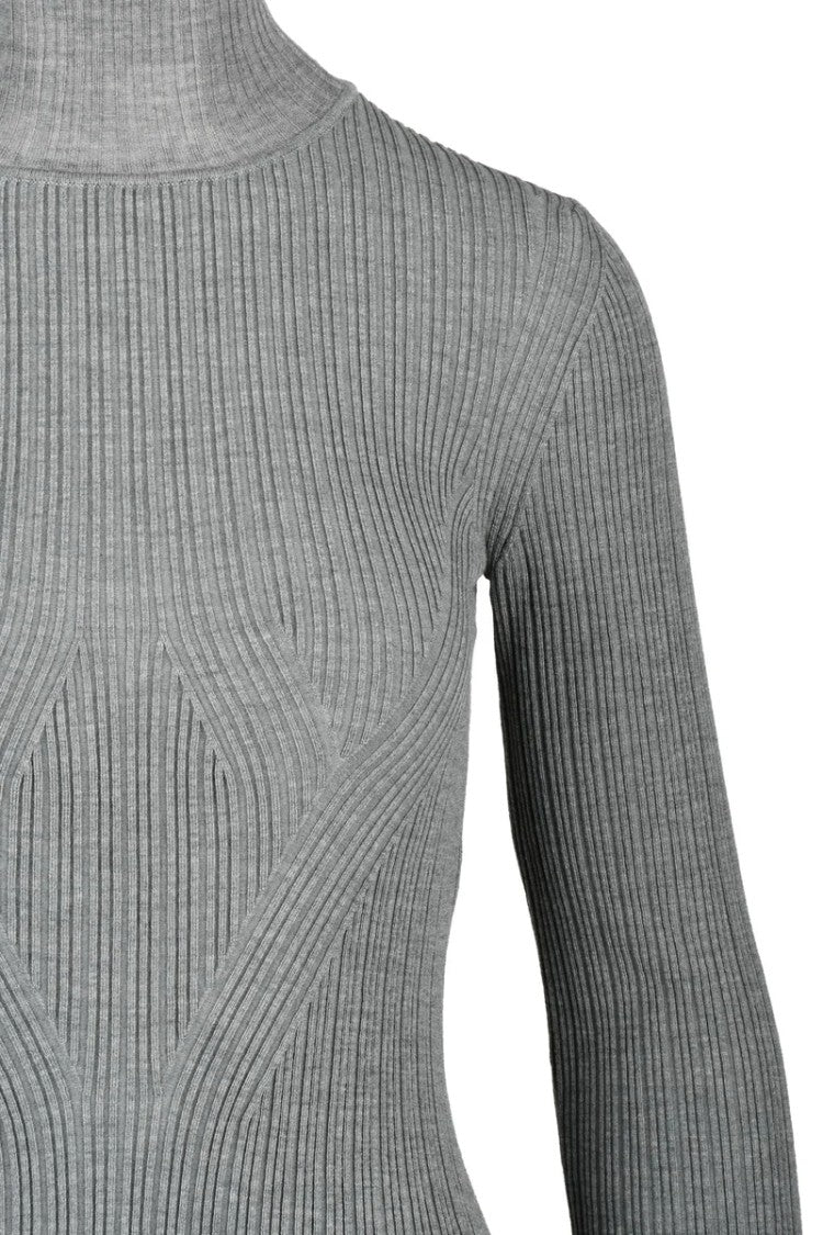 Sportmax Long Knit Dress - Grey