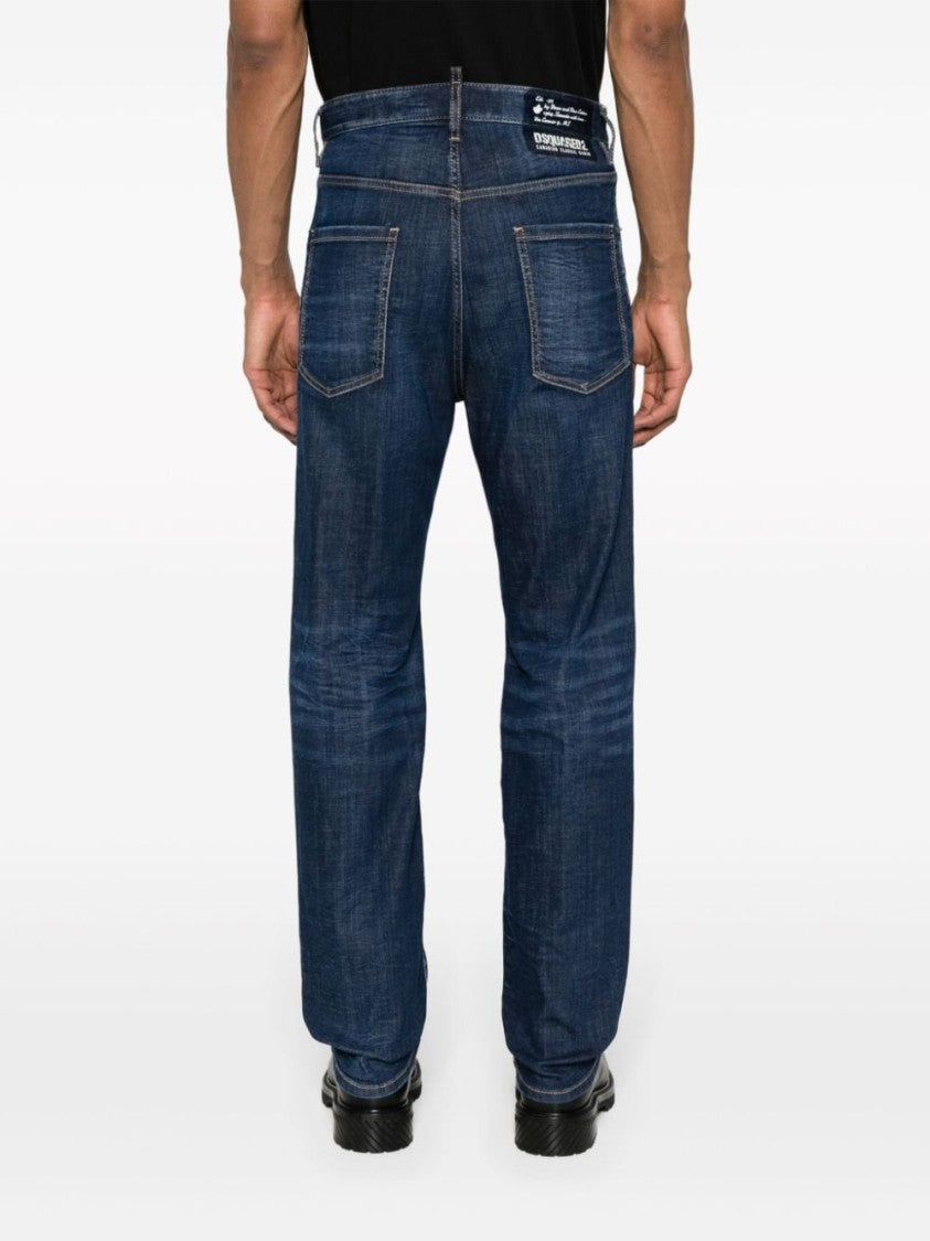 Dsquared2 Navy Blue Denim Cotton Jeans