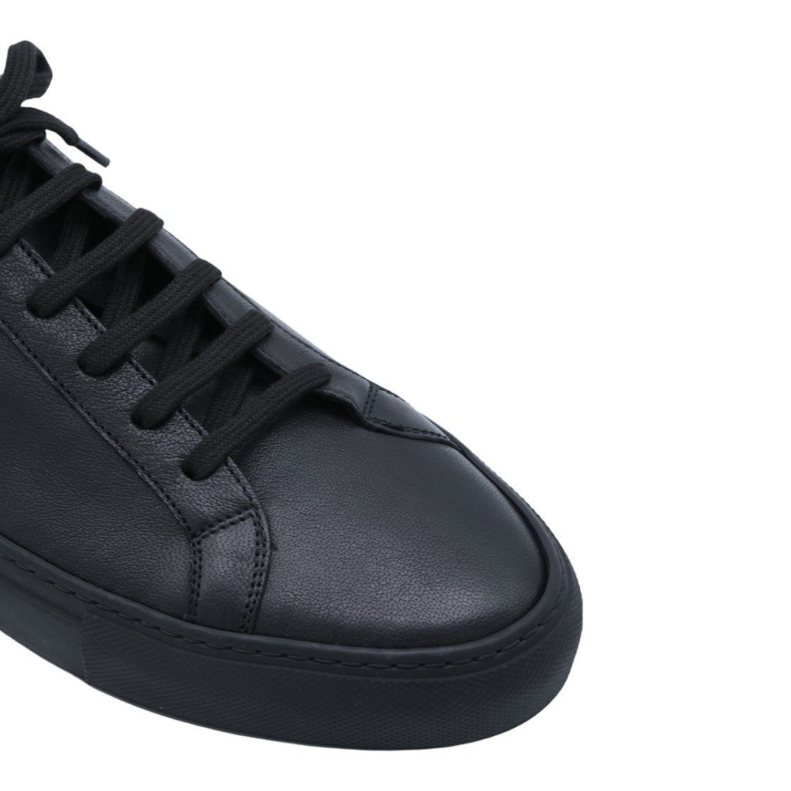 Common Projects Minimalist Low-Top Sneakers With Black Leather Uppers