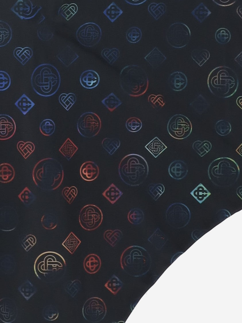 Casablanca Halter Neck One-Piece Swimsuit With Icon Monogram Design