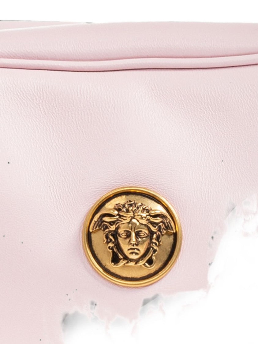 Versace Structured Handbag With Gold Medusa Emblem