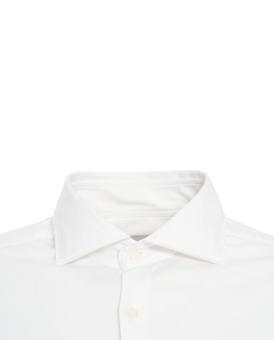 Guglieminotti Long Sleeve White Shirt With Kent Collar And Buttoned Cuffs