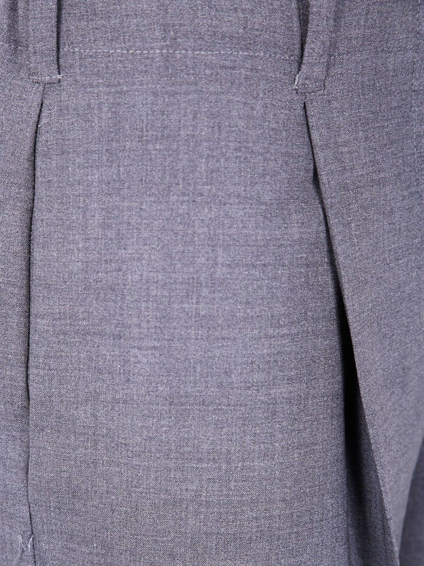 Parosh Charcoal Grey Trousers With Front Pleats