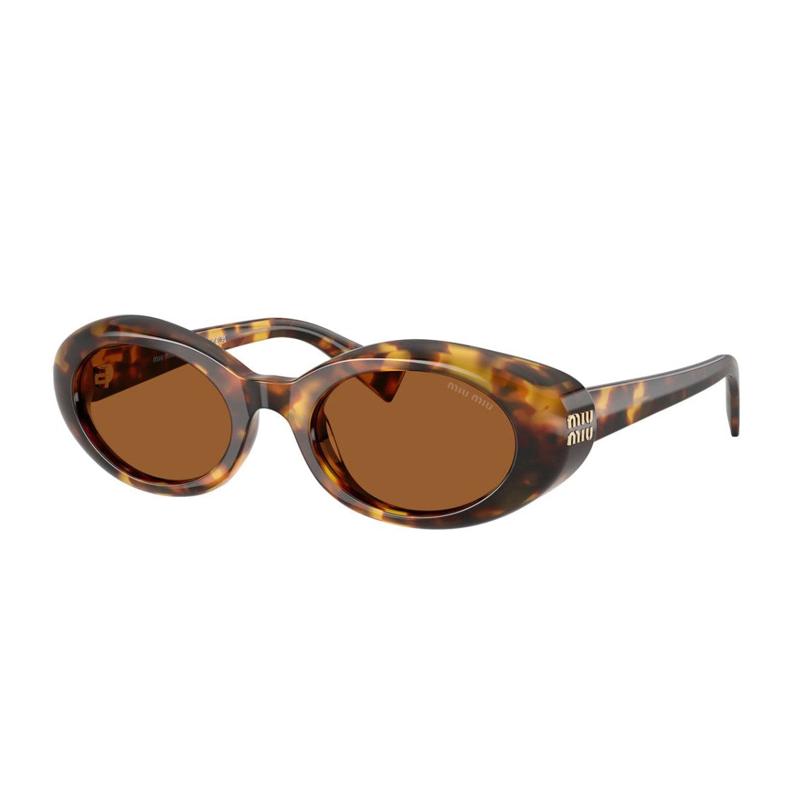 Miu Miu Havana B09s Acetate Oval Sunglasses