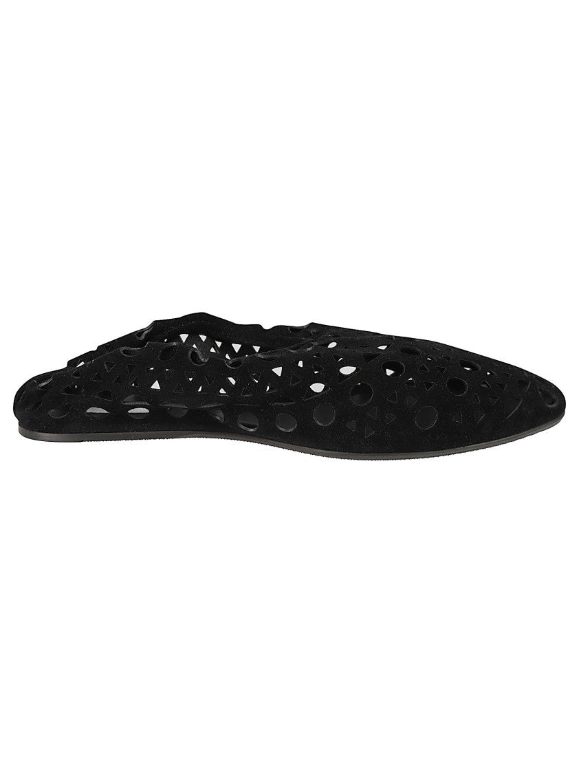 Alaïa Flat Lamb Leather Sandals With Intricate Cut-Out Design