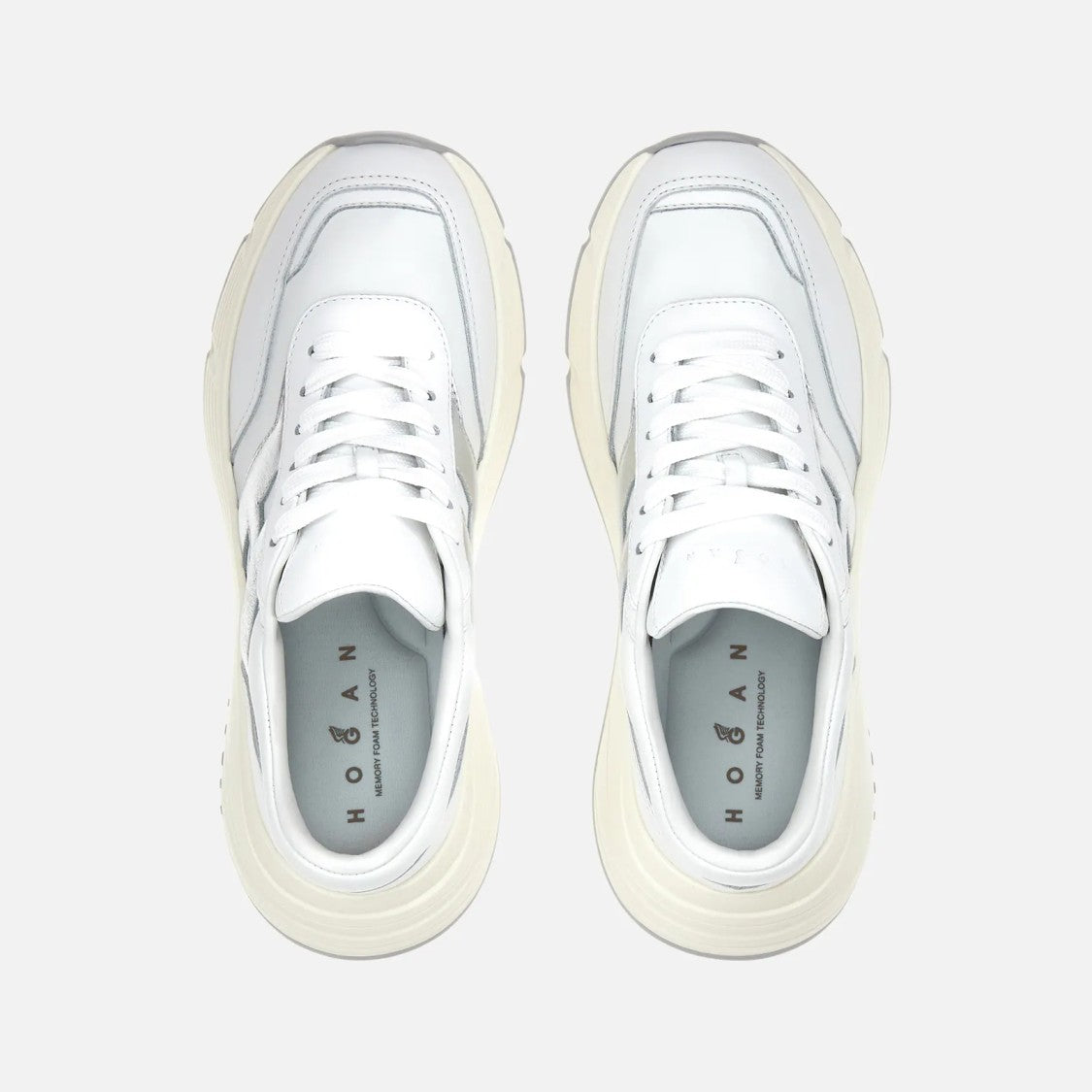 Hogan Lace-Up Sneakers With Metallic Accents