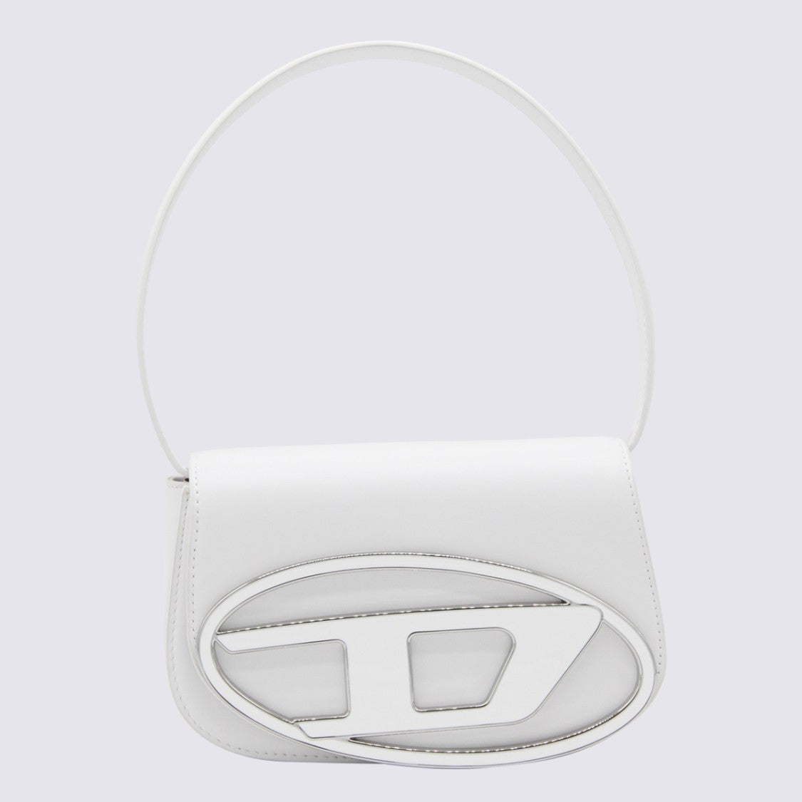 Diesel 1Dr White Leather Shoulder Bag
