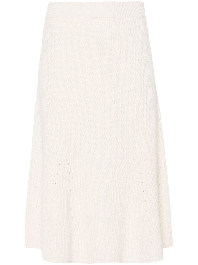 Joseph Flowing White Linen Blend Skirt