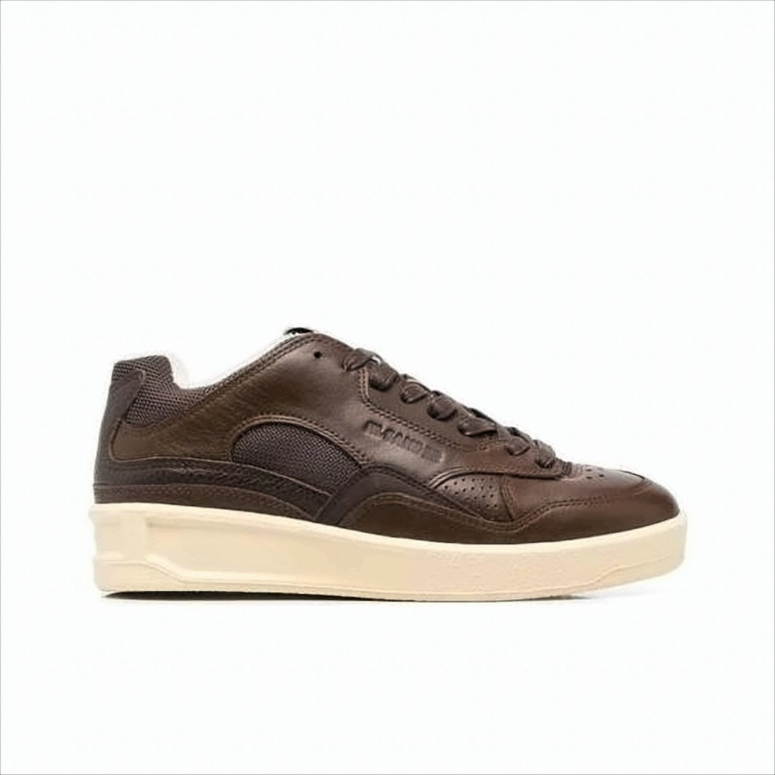 Jil Sander Low-Top Cowhide Leather Sneakers With Mesh Accents