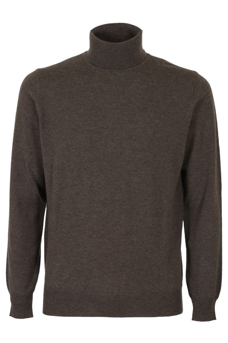 Kangra Burnt Brown Geelong Wool Turtleneck Sweater