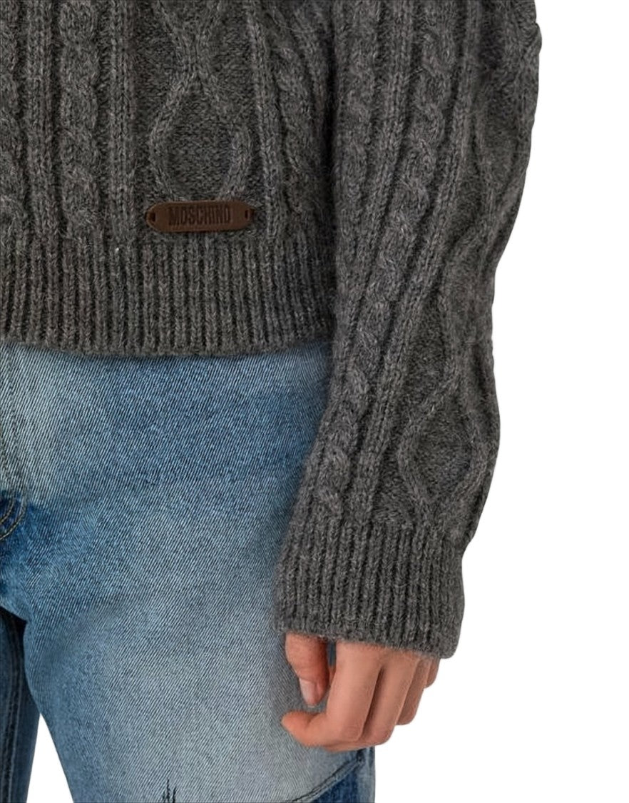 Moschino Two-Tone Cable Knit Moschino Cardigan