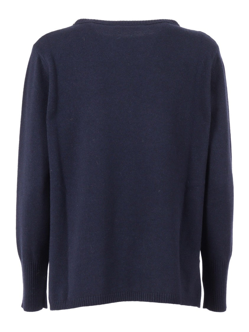 Kangra Cashmere Boat Neck Sweater With Decorative Trim