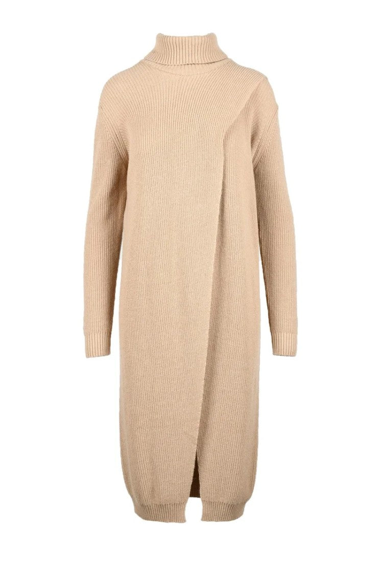 Collection Privee? Long High Neck Sweater - Beige