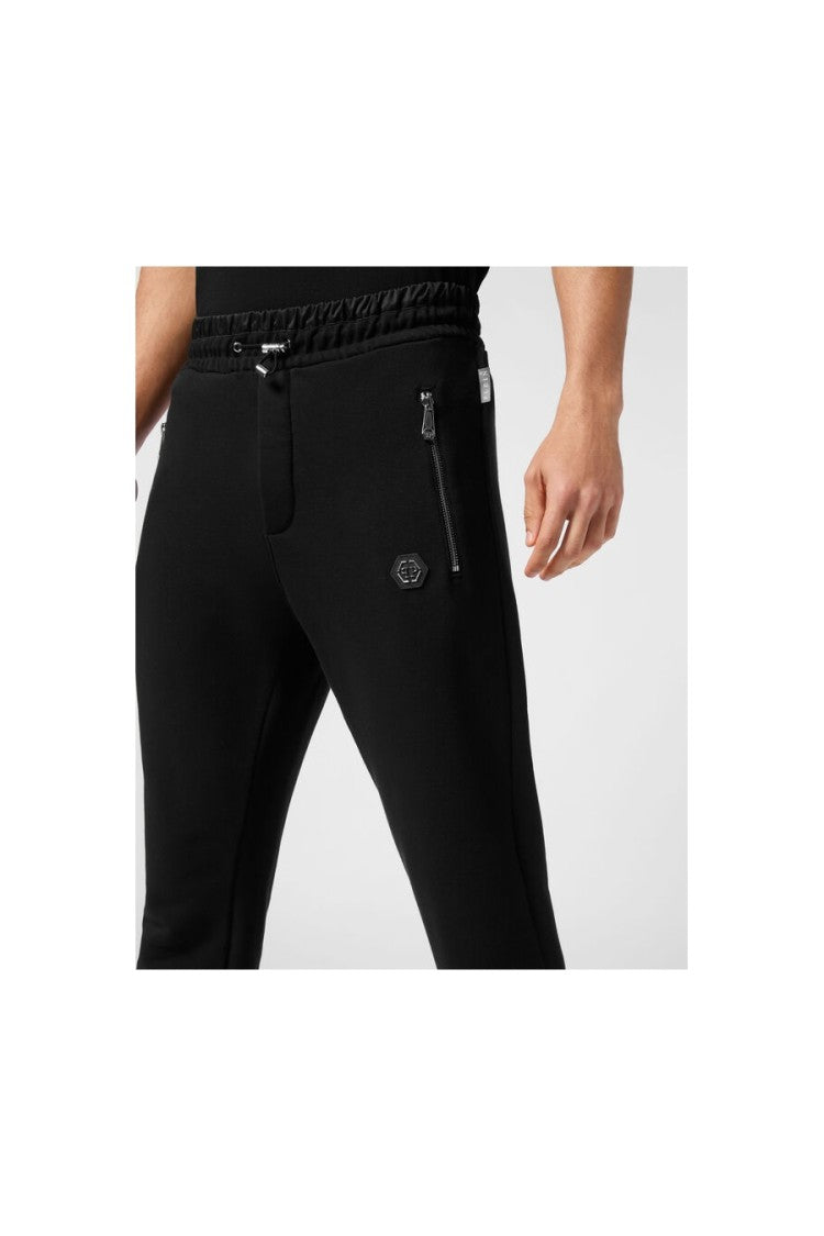 Philipp Plein Tailored Fit Black Trousers With Zippered Pockets