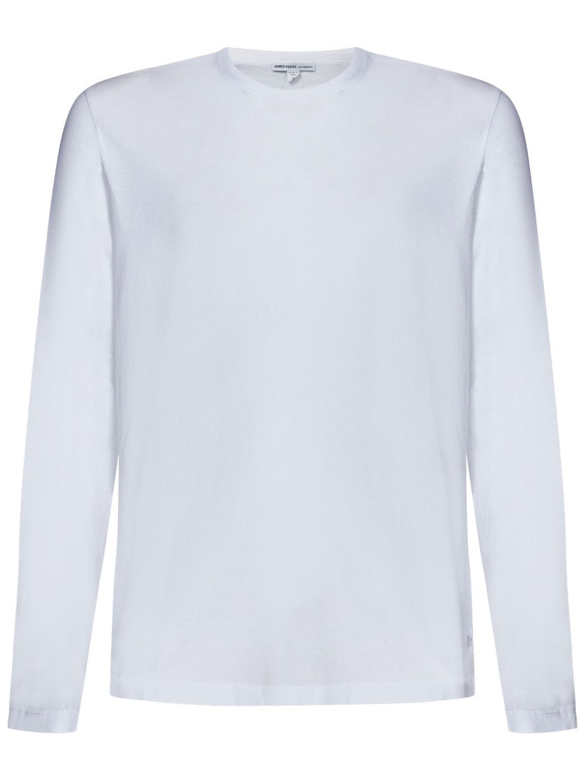 James Perse Long-Sleeved T-Shirt In Garment-Dyed White