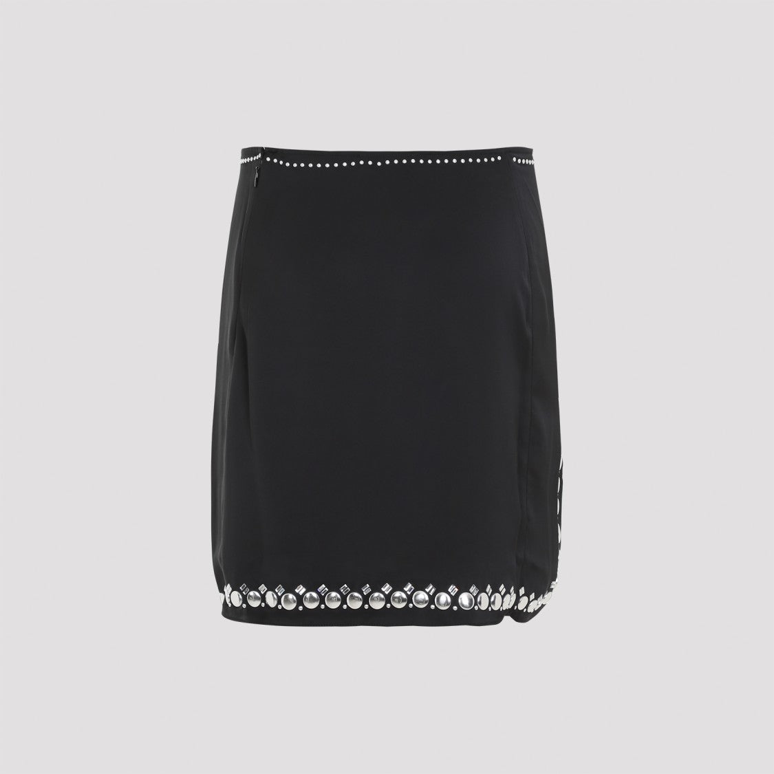 Rabanne Mini Skirt With Decorative Studded Hem And Silhouette