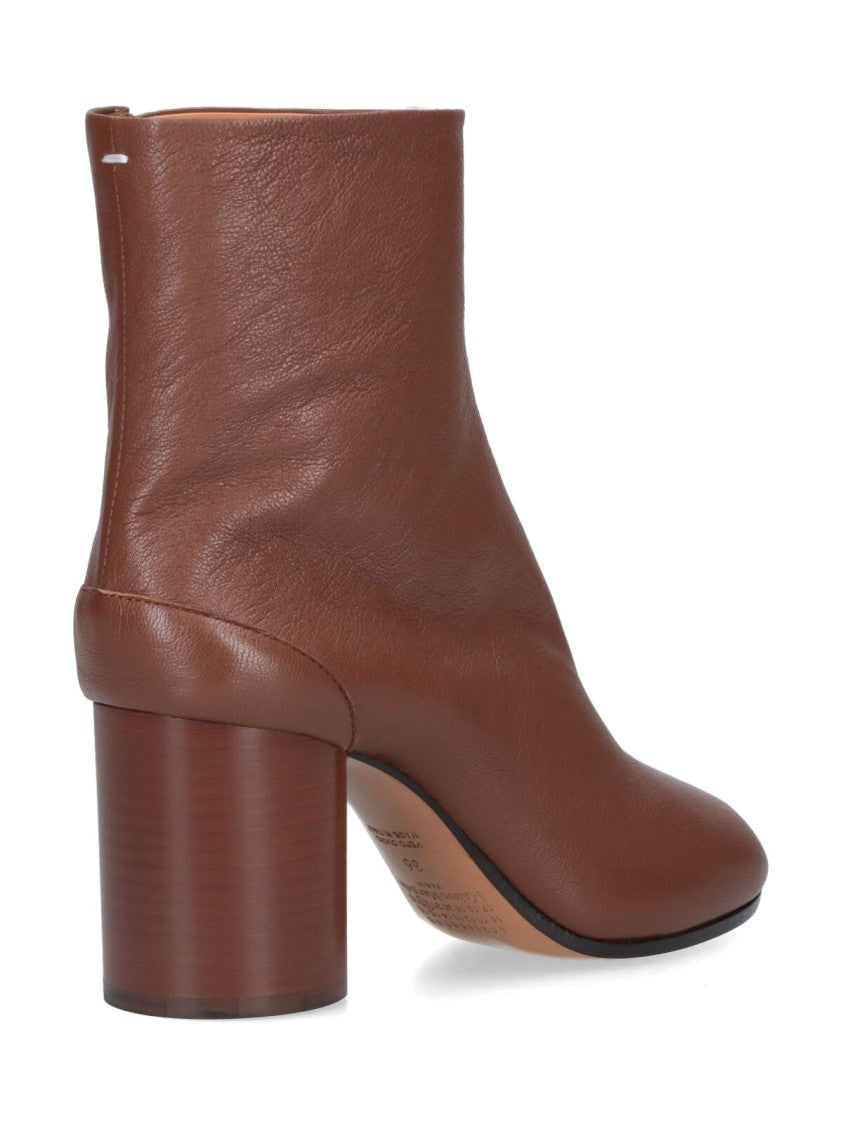 Maison Margiela Split-Toe Brown Leather Ankle Boots