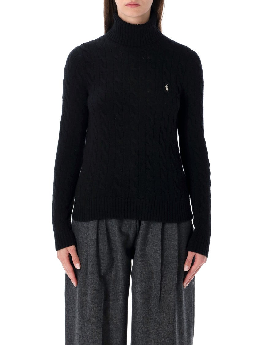 Polo Ralph Lauren High Neck Cable Knit Sweater With Ribbed Detailing