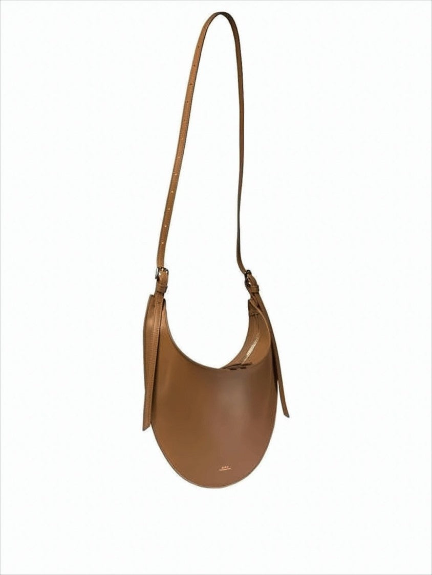 A.P.C. Crescent-Shaped Cow Leather Shoulder Bag