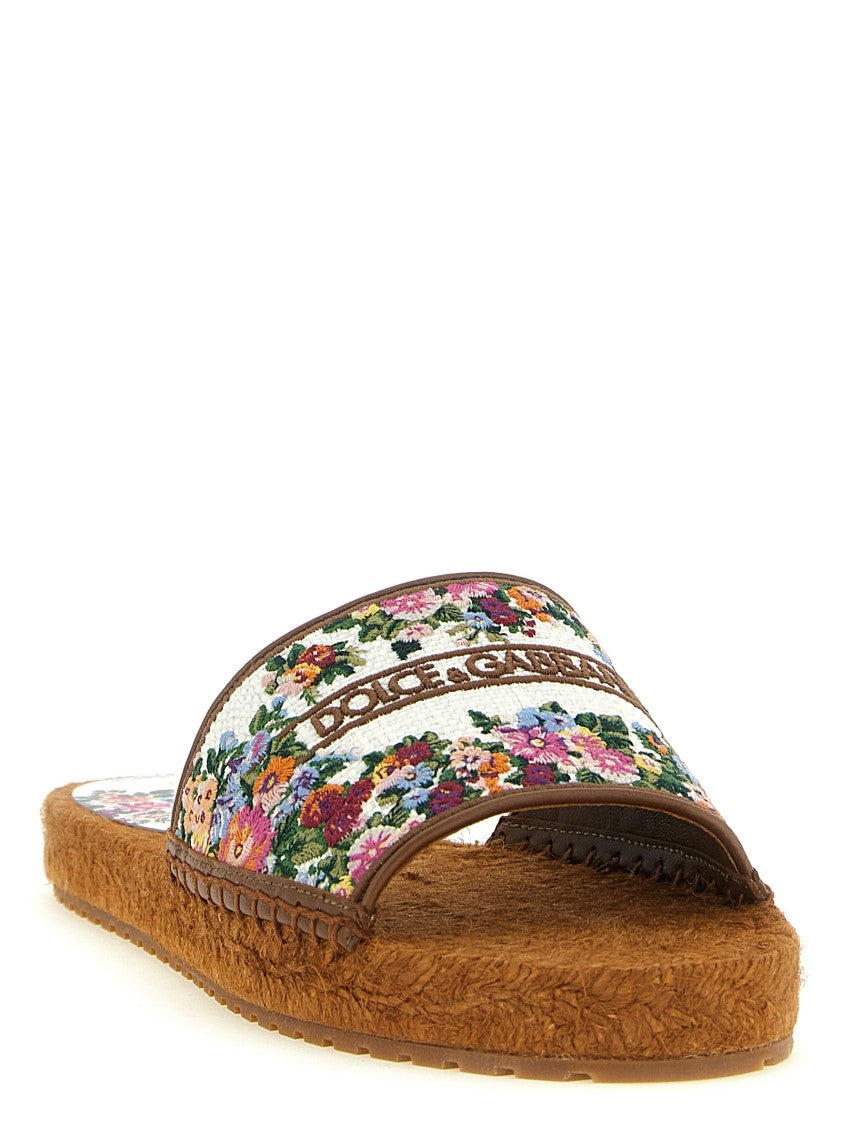Dolce & Gabbana Slip-On Nappa Leather Espadrilles With Cross-Stitch Embroidery
