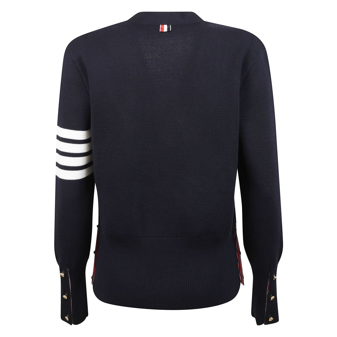 Thom Browne Wool V-Neck Cardigan With Four-Bar Detail
