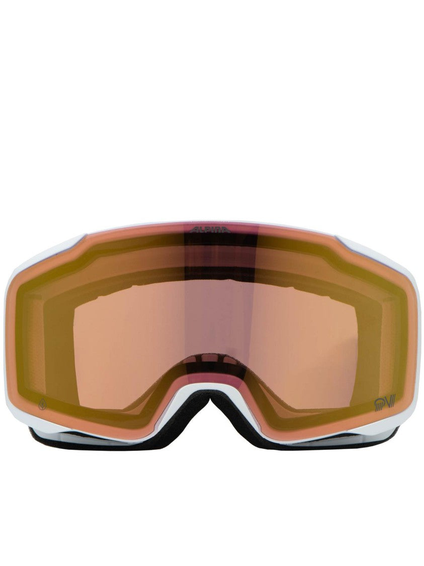 Alpina White Taos Qv Amber-Tinted Goggles