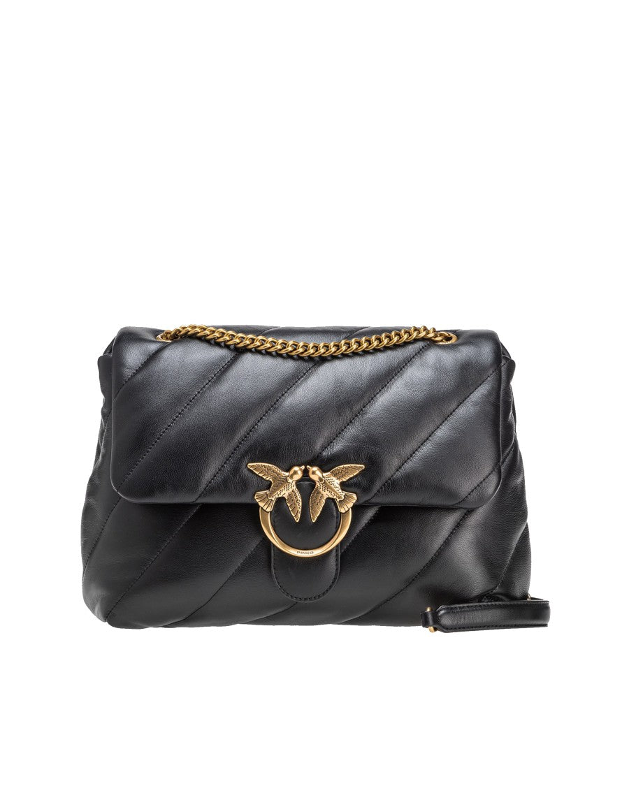 Pinko Love Bag Puff In Black/Antique Gold