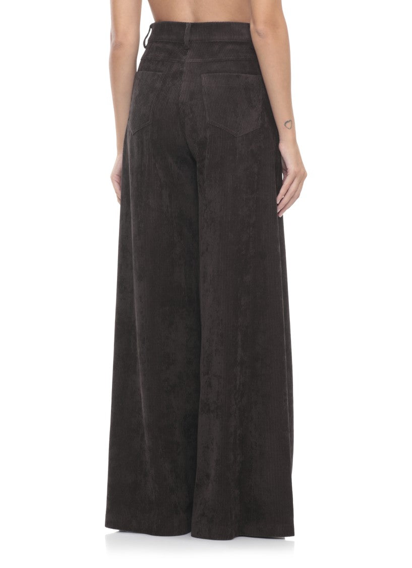 D. Exterior Brown Corduroy Palazzo Pants