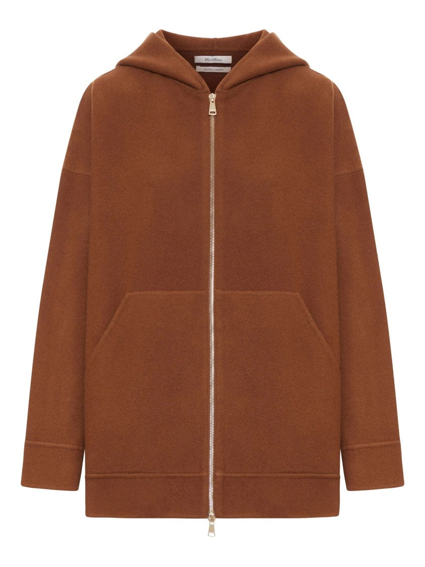 Max Mara Brown Etuania Hooded Front Zipper Jacket