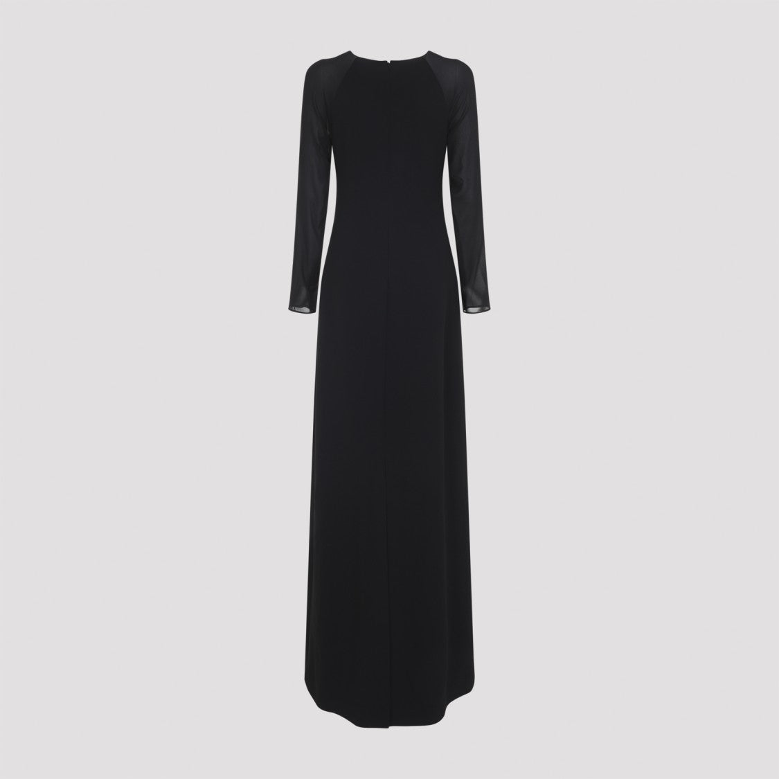 Alberta Ferretti Black Cady Long Dress