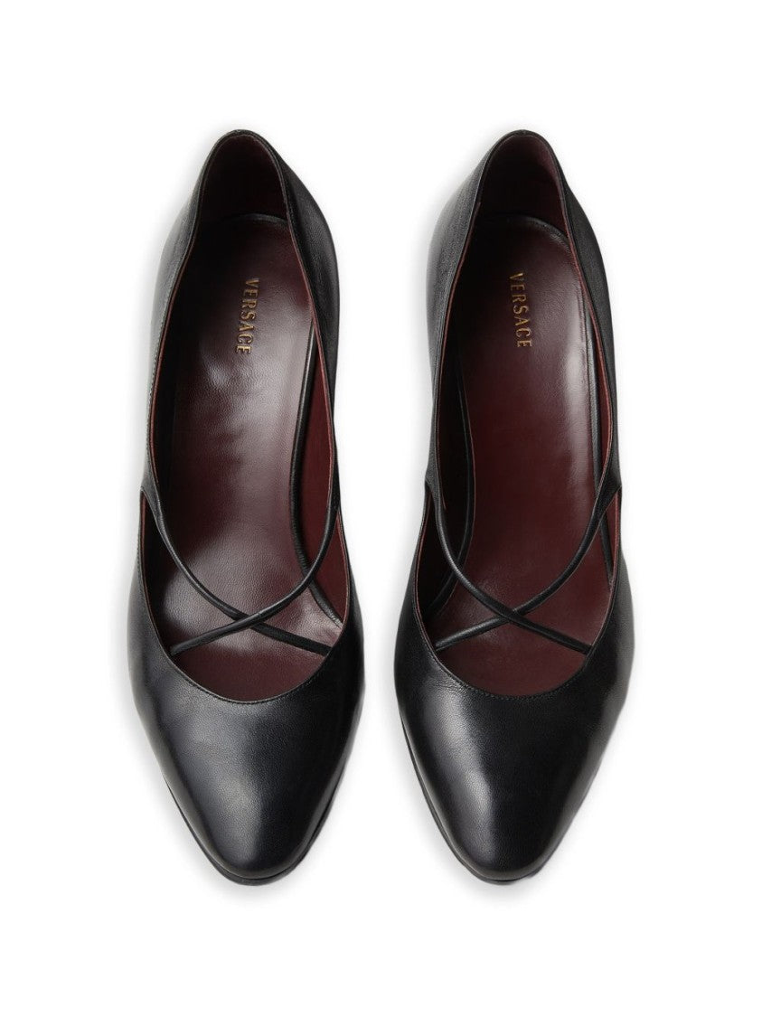 Versace Black Giulietta Leather Medusa Pumps