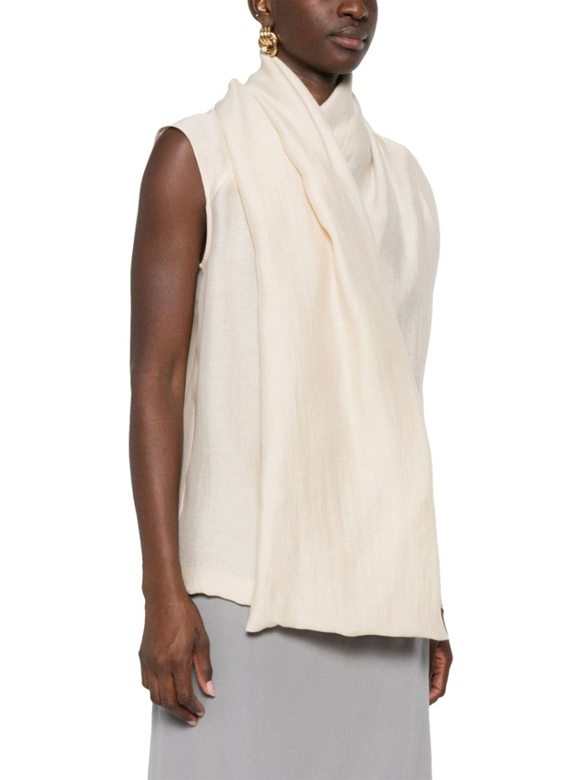 Totême Sleeveless Blouse With Draped Scarf Detail
