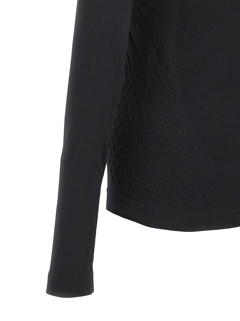 Mm6 By Maison Margiela Stretch Tech Fabric Black Sweater