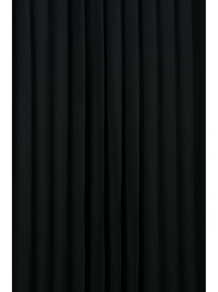 Hache Black Pleated Silk-Blend Maxi Skirt