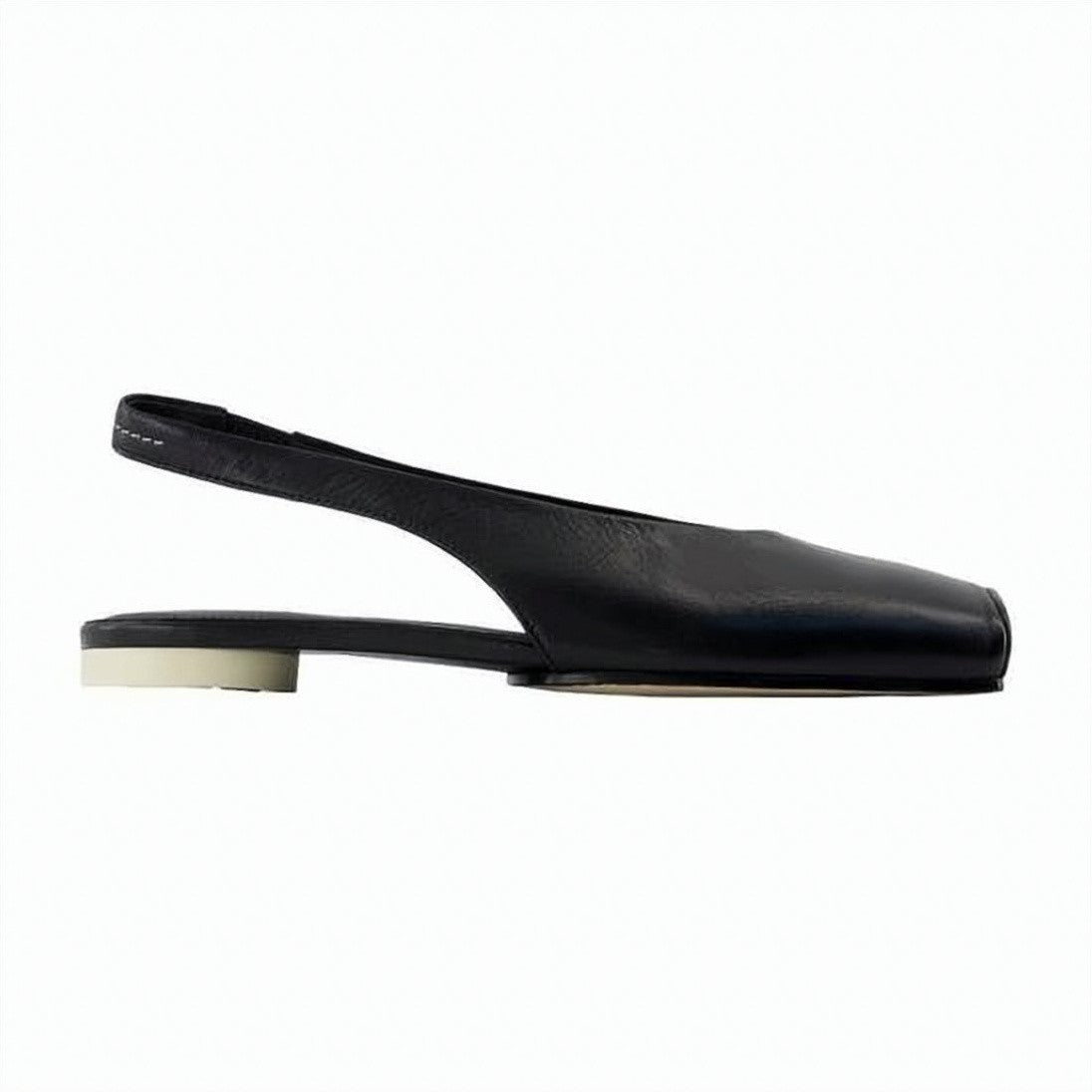 Mm6 By Maison Margiela Sleek Minimalist Black Sandals With Square Toe