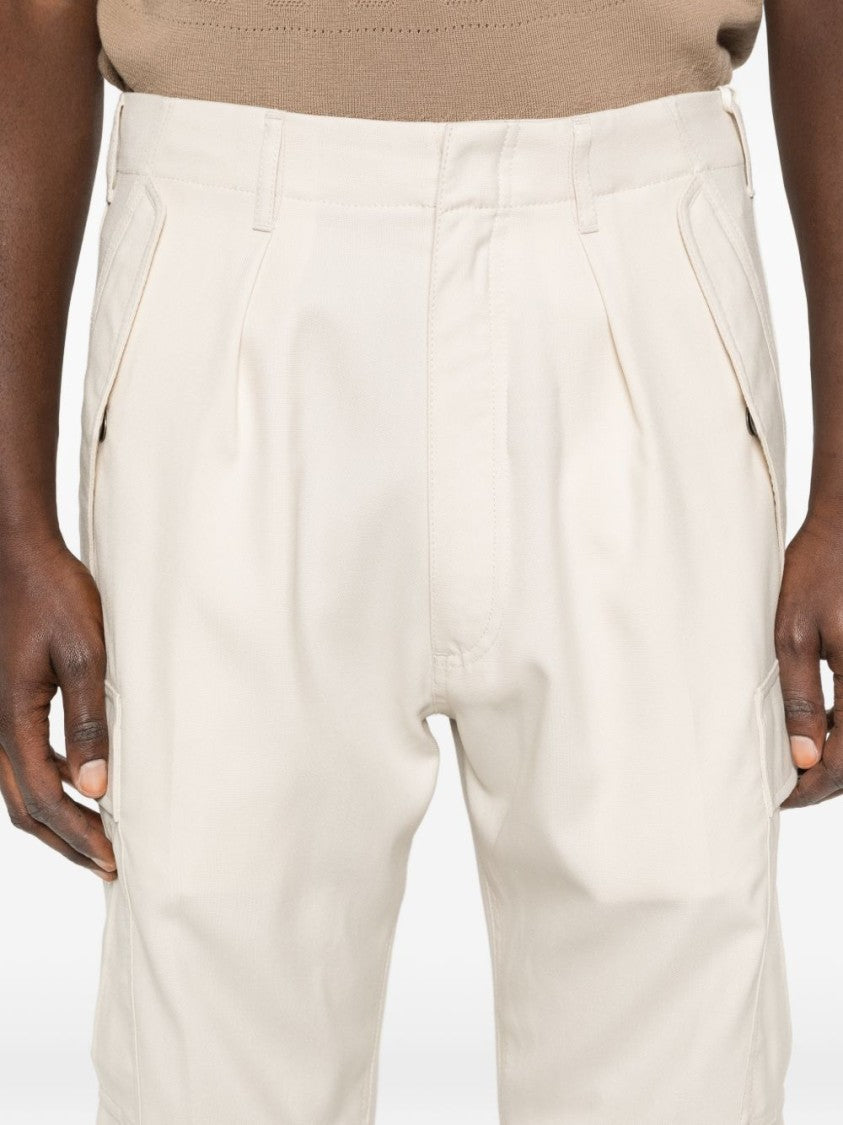 Tom Ford White Cargo Pleated Straight-Leg Pants
