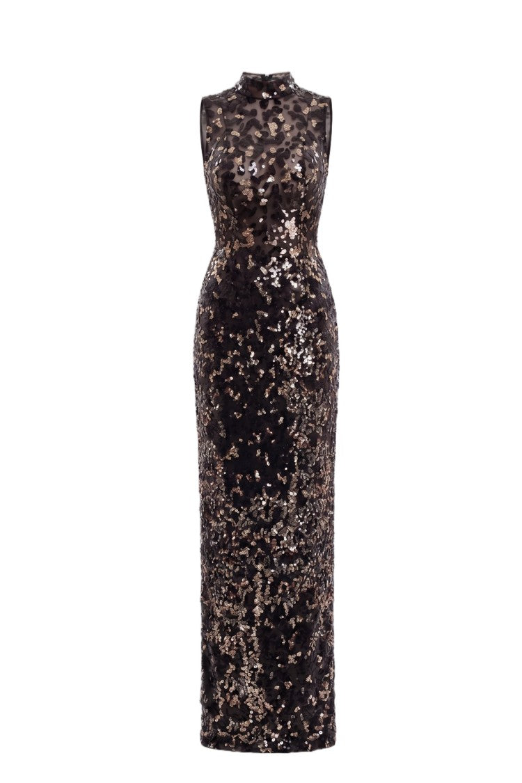 Saiid Kobeisy Sequin Embroidered Long Dress