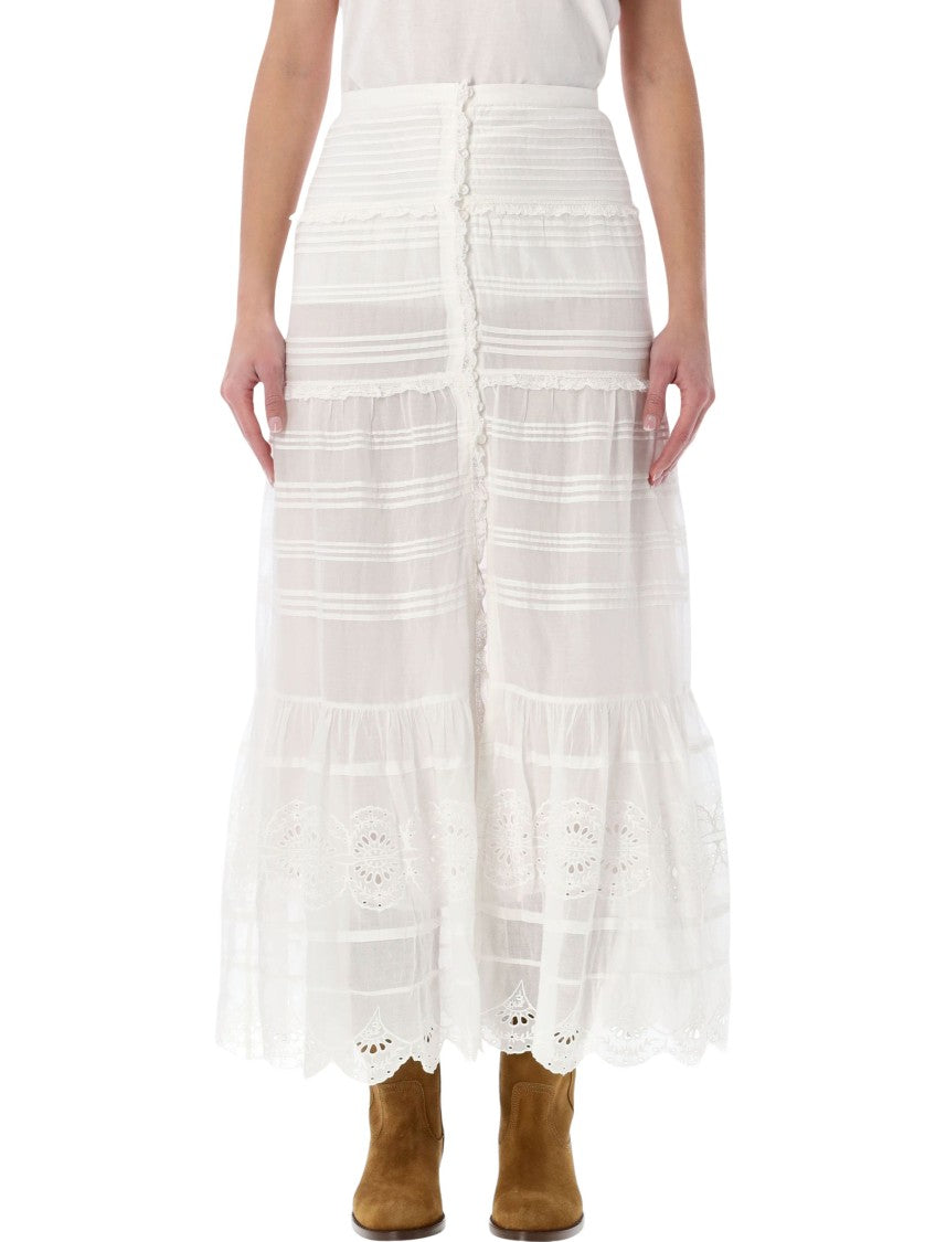 Isabel Marant Étoile Paoline Organic Cotton & Lace Skirt