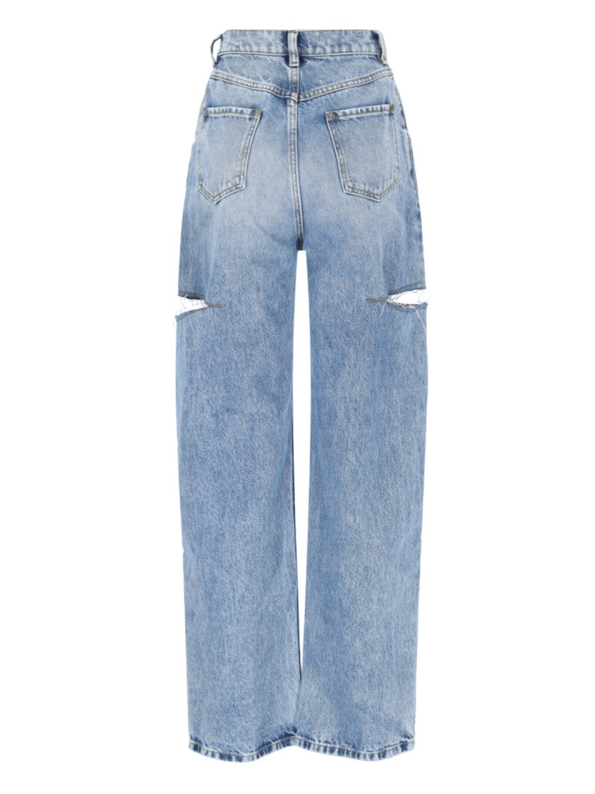 Maison Margiela Blue Cut-Out Distressed Jeans