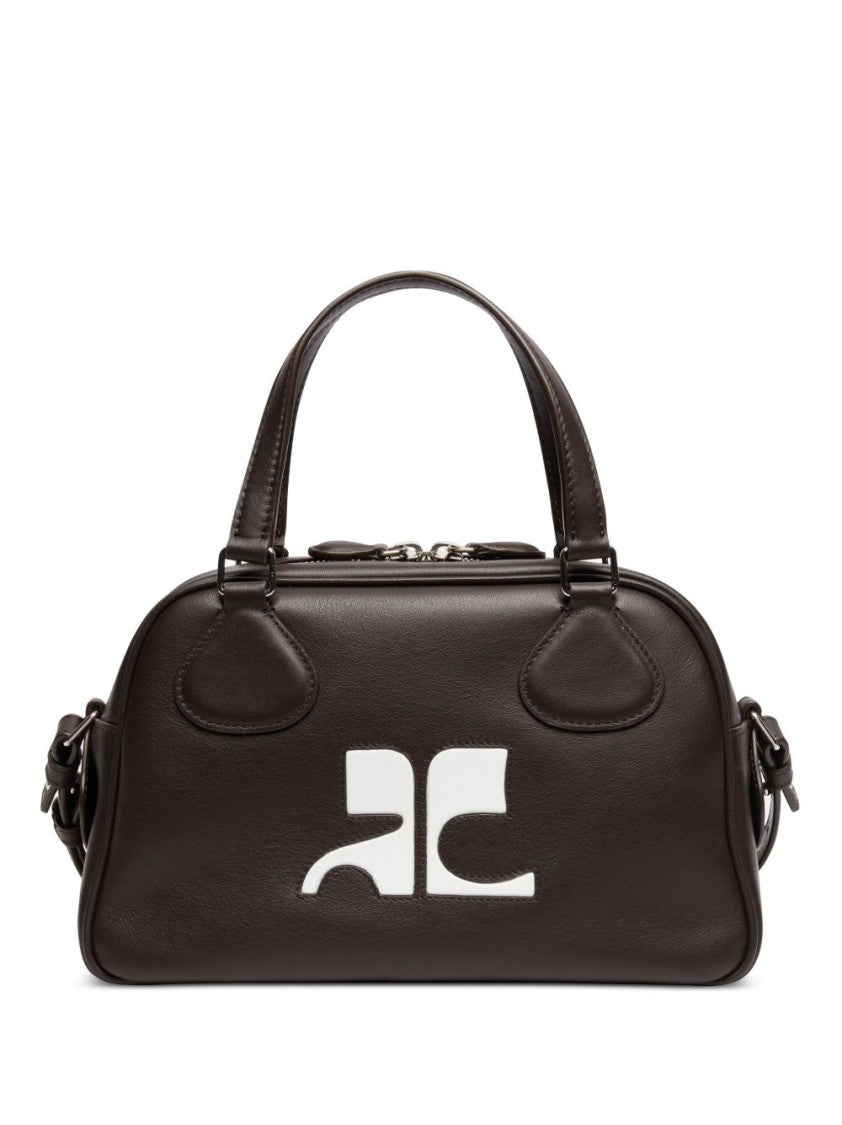 Courrèges Rectangular Calfskin Handbag With Detachable Strap