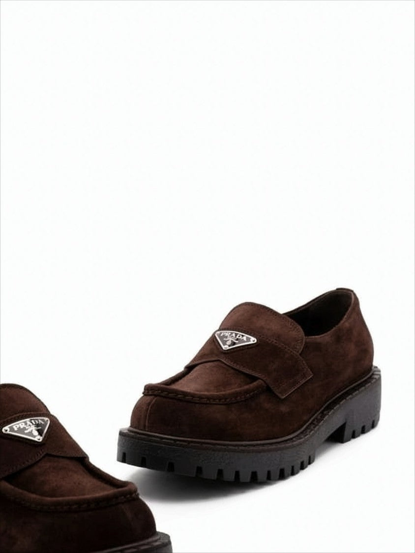 Prada Sole Brown Calf Leather Loafers
