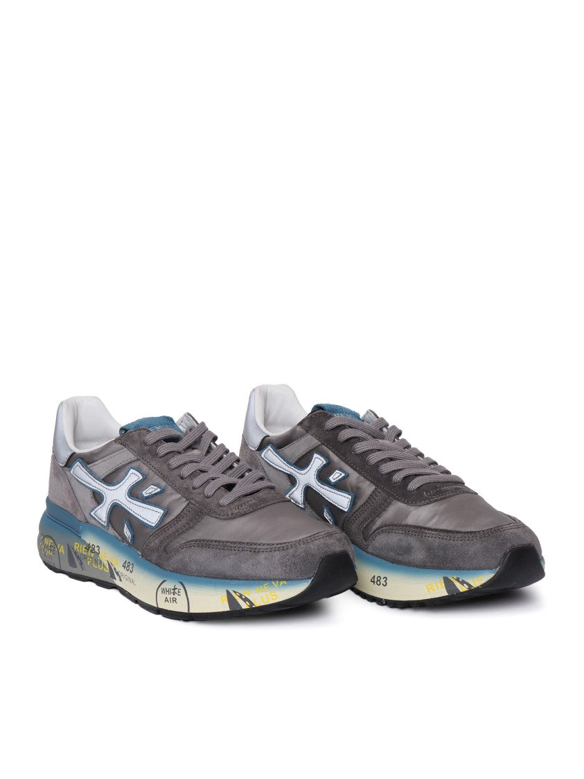 Premiata Layered Texture Sneakers With Sturdy Sole