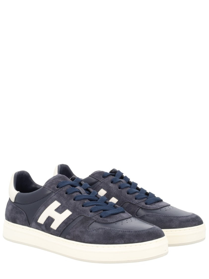Hogan Blue H-Tv Suede Panel Sneakers