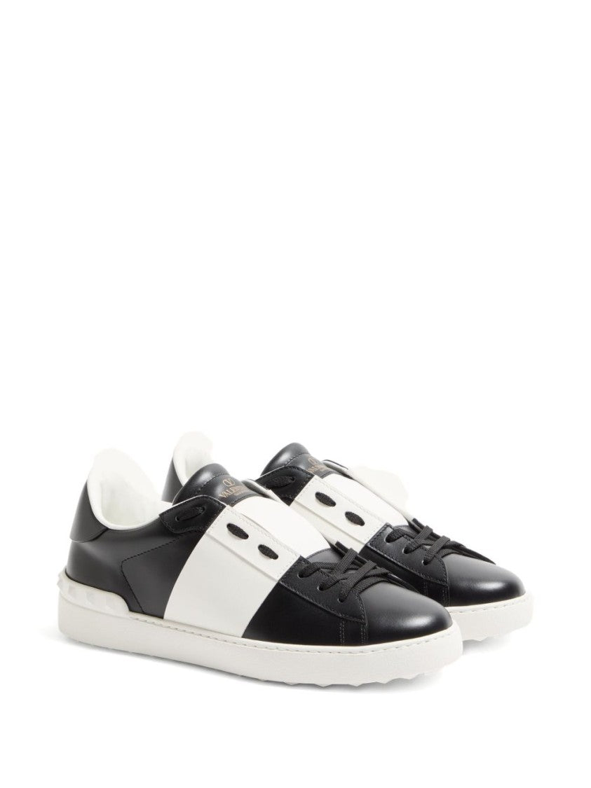 Valentino Garavani Low-Profile Black And White Color-Blocked Flat Shoes