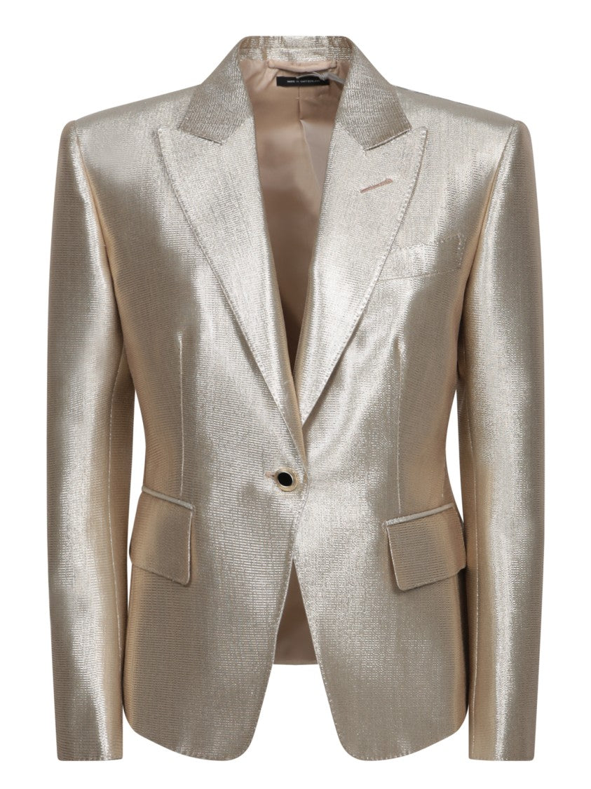 Tom Ford Tailored Gold Lurex Wool Jacket